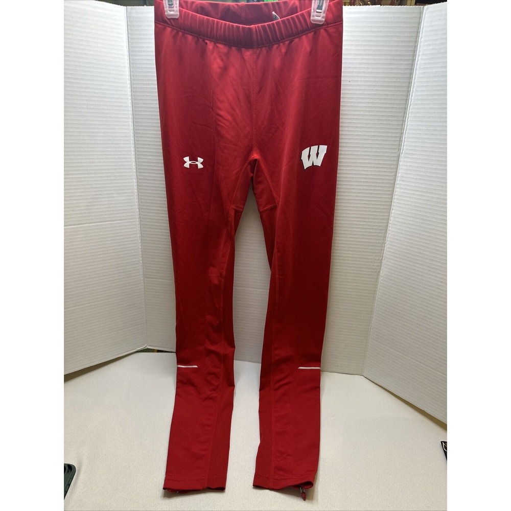 Wisconsin Badgers Women's Red Under Armour Ankle Zip‎ Skinny Track Pants NWOT Sm